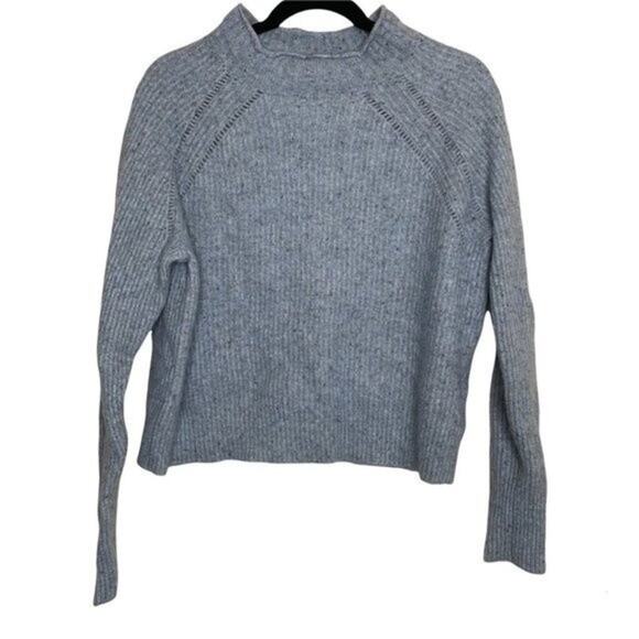J Crew Speckled Merino Wool Mock Neck Sweater Medium - Picture 1 of 8